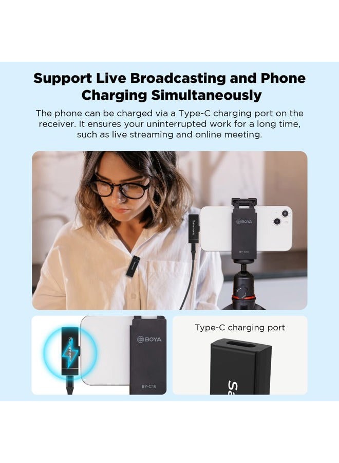 Saramonic Wireless Lavalier Microphone System For iPhone iPad 2.4Ghz Clip On Lapel Condenser Professional Mic Plug-Play For Interview Live Streaming Recording Video Vlog Youtube SR-Blink Go-D1 (TX+RX) - Image 4