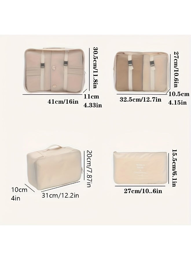 مجموعة منظم الأمتعة من 7 قطع، حقيبة تخزين سفر كبيرة السعة للملابس والسراويل والأحذية والجوارب مع حجرات منفصلة - Image 5