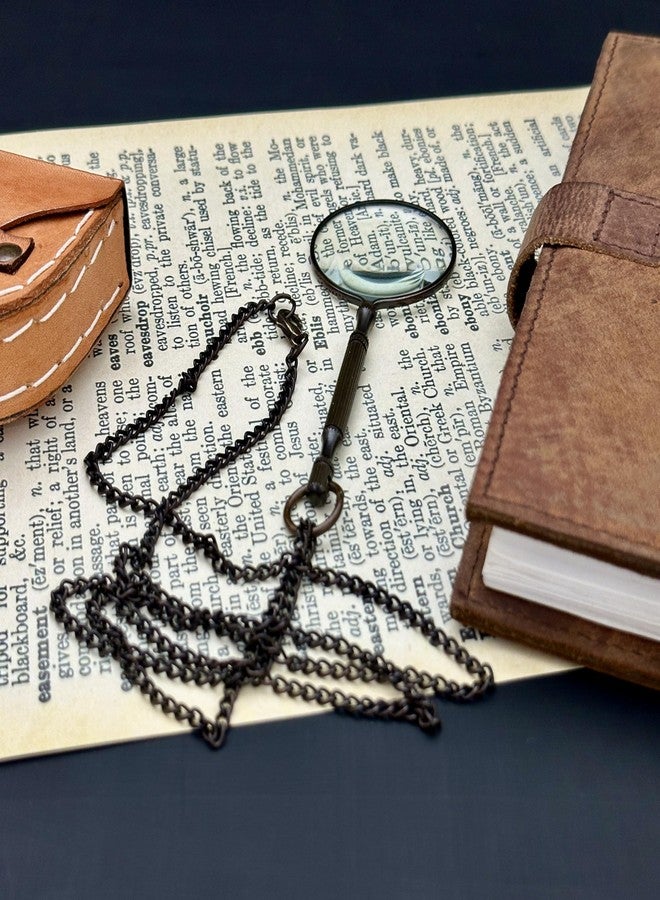 قلادة عدسة مكبرة 10x - عدسة مكبرة بتصميم كلاسيكي مع سلسلة - عدسة مكبرة للقراءة بدون استخدام اليدين، مثالية للمجوهرات والمكتبات والأعمال اليدوية والأعمال الدقيقة - عدسة زجاجية بصرية للنساء والرجال - Image 2