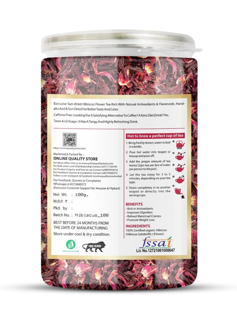 Online Quality Store Hibiscus Flower Tea-100g and Butterfly Pea Flower Tea- 100g |Herbal Tea - Image 2