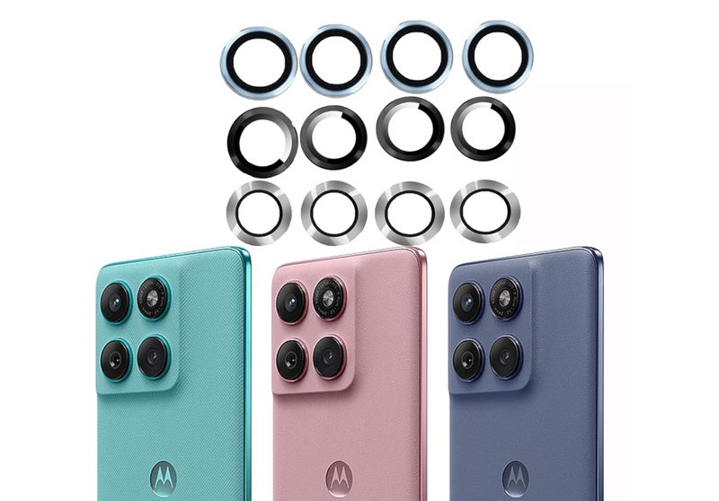 ZARALA Camera Lens Frame Glass Compatible with Motorola Moto Edge 60 Fusion 5GTempered Glass Aluminum Alloy Frame Individual Camera Lens Protector Cover (Blue) - Image 4