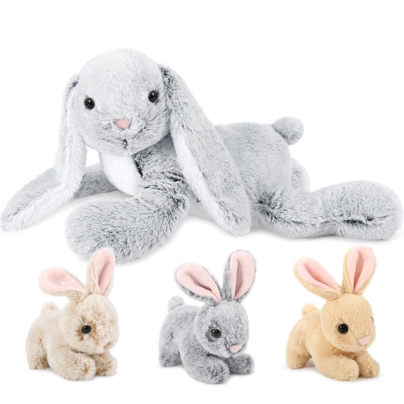 MaoGoLan 4Pcs Easter Bunny Stuffed Animals with 3 Babies Inside 24 Soft and Cuddly Giant Rabbit Plush Easter Stuffed Bunny Gift for KidsBoysGirls - Image 3