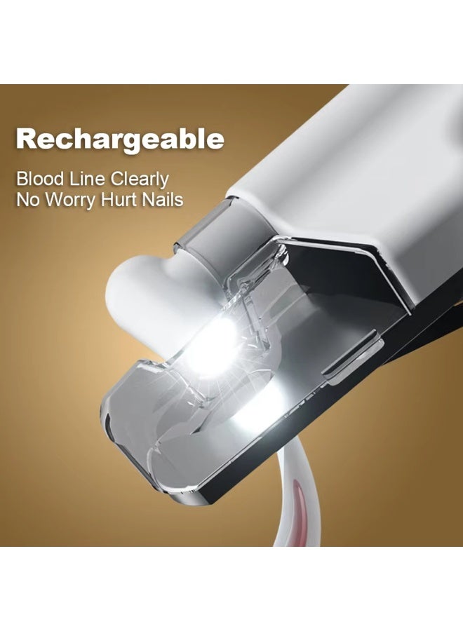 Pet Nail Clipper with LED Light for Dogs and Cats, Rechargeable Nails Claws Trimmer, Professional Grooming Tool with Nail Trapper Free Nail File, Quick-Sensor Razor Sharp Blades, White - Image 5