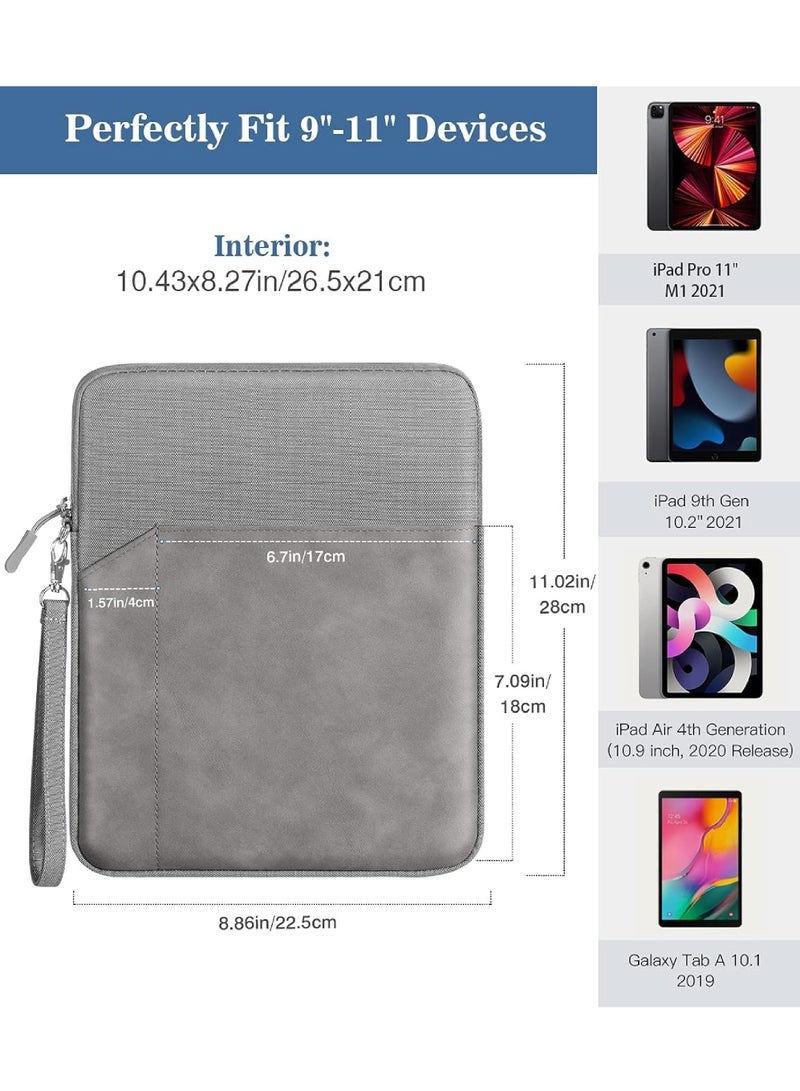 Captaintech Universal 9-11 Inch Tablet Sleeve – Protective Carrying Case for iPad Pro/Air, Galaxy Tab A8/S8 u0026 Surface Go | Zippered Pocket Included - Image 2