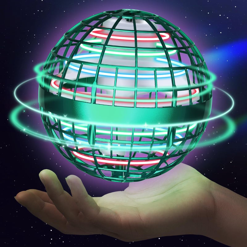 Sosuy 2026 Flying Orb Ball for Kids Magical Hover Galaxy Cosmic Boomerang Space Floating Mini Hand Rotating Drone Stocking Stuffer Xmas Toys for Boys Girls Teen Age 6 7 8 9 10 Green - Image 3