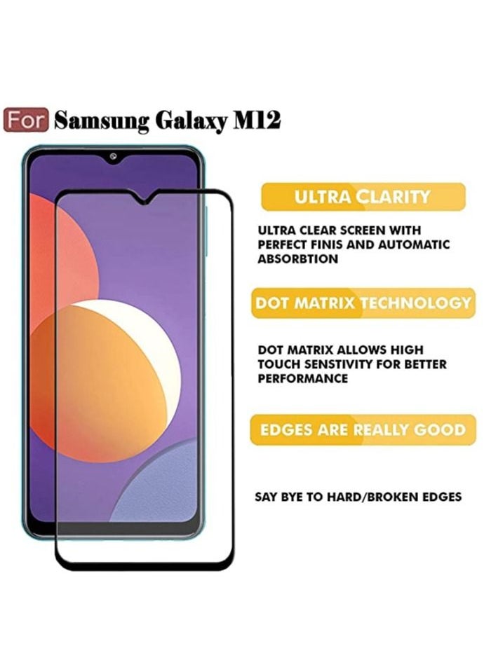 Generic - Samsung Galaxy M12 / A12 / A32 5G / M32 5G / M02 / M02s / A02 / A02s / A03s / F12 Screen Protector Glass Full Glue Edge-to-Edge Screen Protector - Image 1