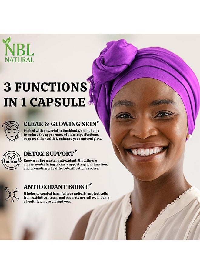 NBL Natural - Glutathione 500mg - 60 Capsules, Reduced Form GSH Supplement - Enhanced with Milk Thistle Extract and Alpha Lipoic Acid - Image 1