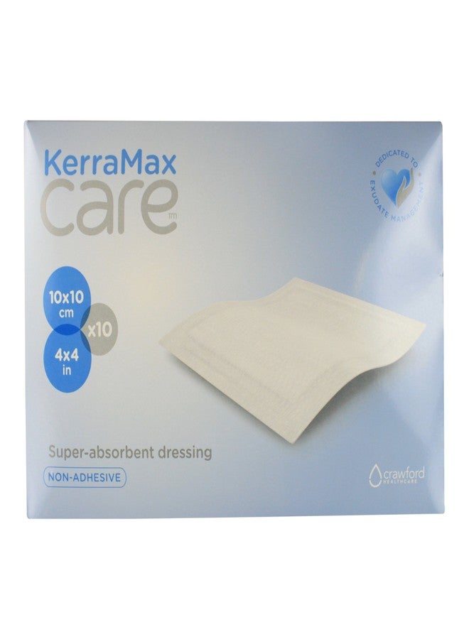ضمادة الجروح فائقة الامتصاص KerraMax Care 4"x4" (PRD500-050) - تمتص الإفرازات وتعزلها، مما يمنع التسربات أو التقطير لتحسين راحة المريض وعلاج الجروح (علبة من 10 ضمادات).