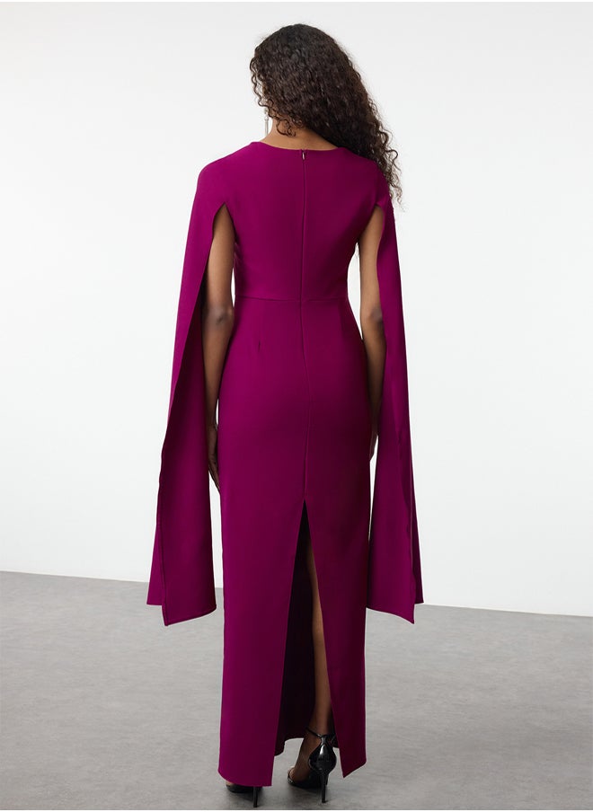 trendyol - Plum Unlined Woven Long Elegant Evening & Graduation Dress TPRAW25AE00012 - Image 1