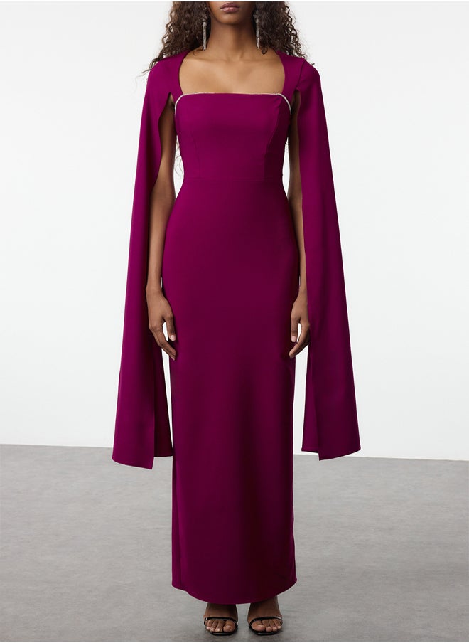 trendyol - Plum Unlined Woven Long Elegant Evening & Graduation Dress TPRAW25AE00012 - Image 1