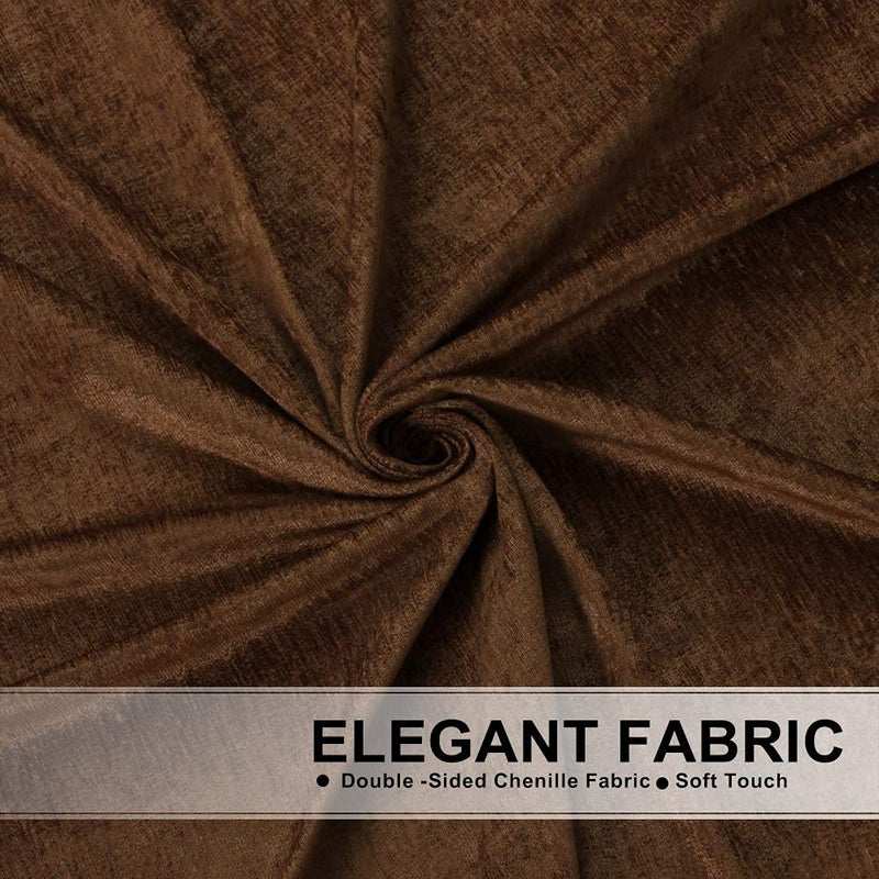 ELKCA Chocolate Single Hollow Swag Valance for Kitchen Chenille Waterfall Curtain Valance for Living Room Rod Pocket 1 Panel - Image 4