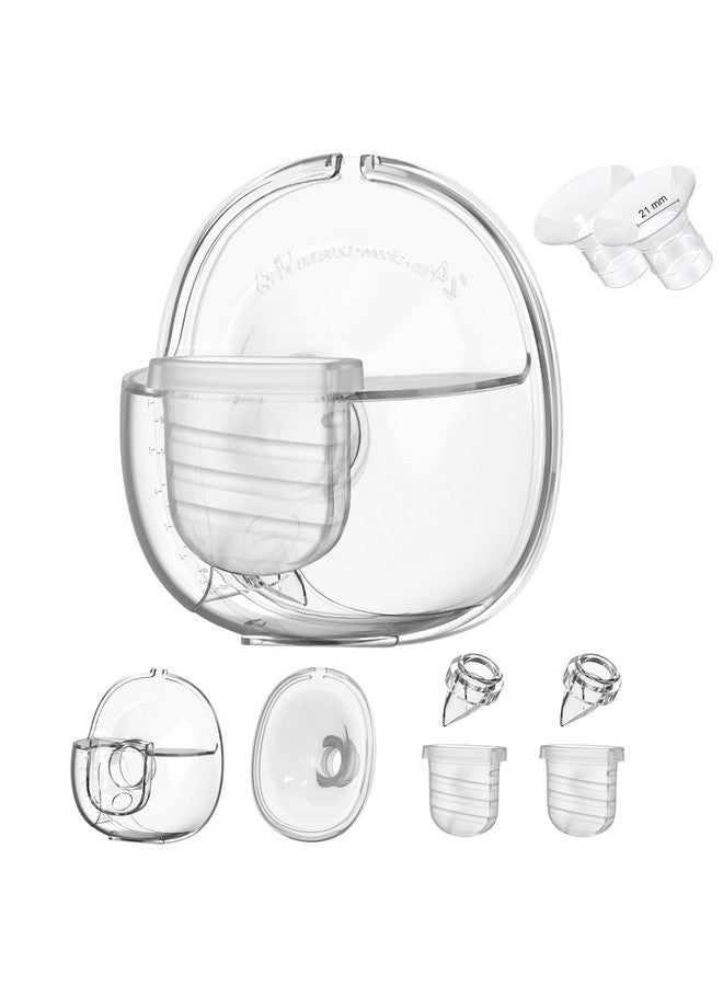 Gowing قطع غيار مضخة الثدي القابلة للارتداء، كوب جمع الحليب، متوافق مع مضخة Lansinoh Discreet Duo Nuliie S32، تشمل صمام منقار البط، فلانج 24 مم، غشاء سيليكون، رابط، إدخالات فلانج 21 مم - Image 1