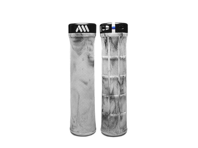 All Mountain Style AMS Berm Grips - Lock-on Tapered Diameter, Comfortable Grips, White Camo,Universal - Image 1