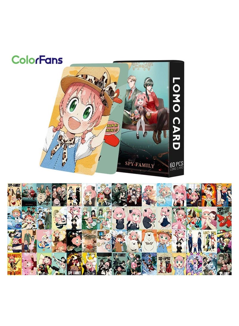 Color Fans 60 Pcs Spy Family Cute Anime Photo Lomo Card - Image 1