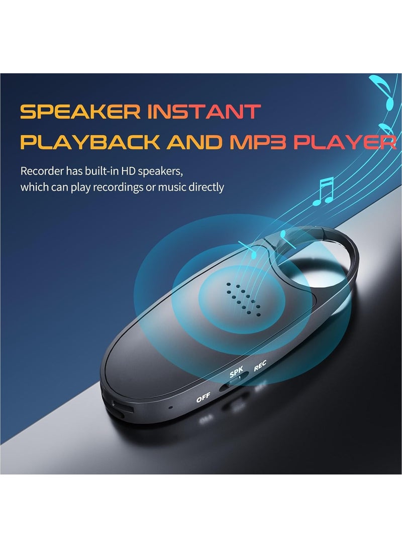 Captaintech 64GB (800 Hour) Digital Voice Recorder with Playback, 4-in-1 Portable Mini Voice Activated Audio Recorder with AI Noise Cancelling, MP3 Player, Voice Device for Lectures, Meetings, Classroom - Image 5