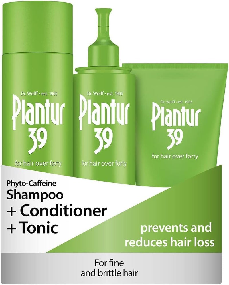 Plantur 39 Phyto-Caffeine Shampoo, Conditioner & Tonic I Prevents and reduces Hair Loss I For Fine and Brittle Hair I Unique Gelenic Formula Supports Hair Growth I Made in Germany - Image 1