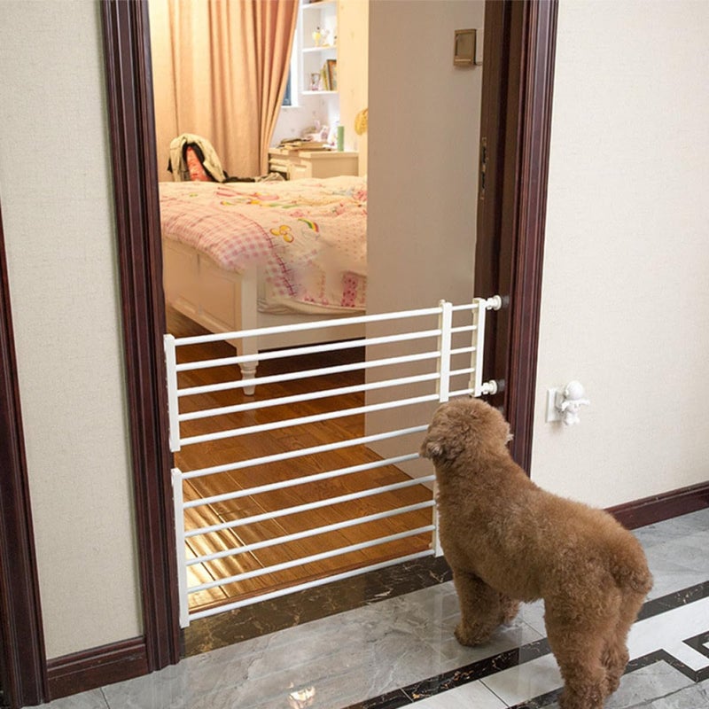 Pet Safety Gate for Dogs and Walk-Through White Pet Fence 24Cm High Adjustable 47-83Cm Wide Indoor Doorway and Stair Barrier for - Image 5