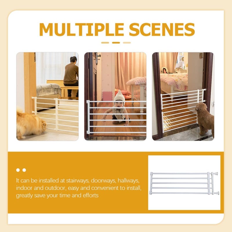 Pet Safety Gate for Dogs and Walk-Through White Pet Fence 24Cm High Adjustable 47-83Cm Wide Indoor Doorway and Stair Barrier for - Image 3