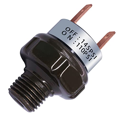 mankk Air Pressure Switch 110145 PSI Thread 14 NPT 24V 12V DC Air Compressor Pressure Switch for Air Horn Train 11014514 NPTBK - Image 1
