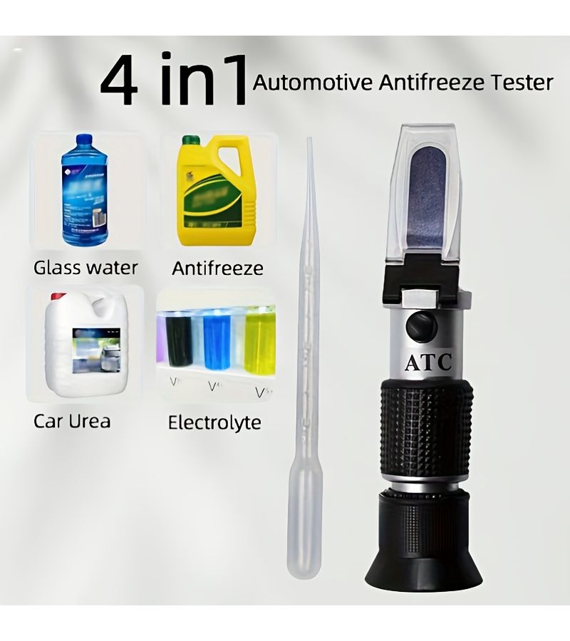 4 In 1 Urea Refractometer Antifreeze Freezing Point Tester Electrolyte Specific Gravity Glass Cleaner Handheld ATC Tool - Image 3