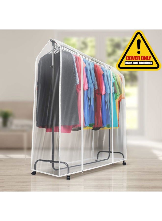 Sorbus Garment Rack Cover - 6 Ft Transparent Clothes Rail Cover, Garment Coat Hanger Protector Clothing Storage for Dresses, Suits, Coats, and more - Image 3