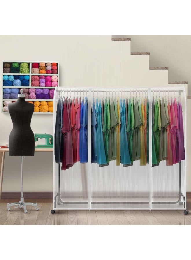 Sorbus Garment Rack Cover - 6 Ft Transparent Clothes Rail Cover, Garment Coat Hanger Protector Clothing Storage for Dresses, Suits, Coats, and more - Image 5