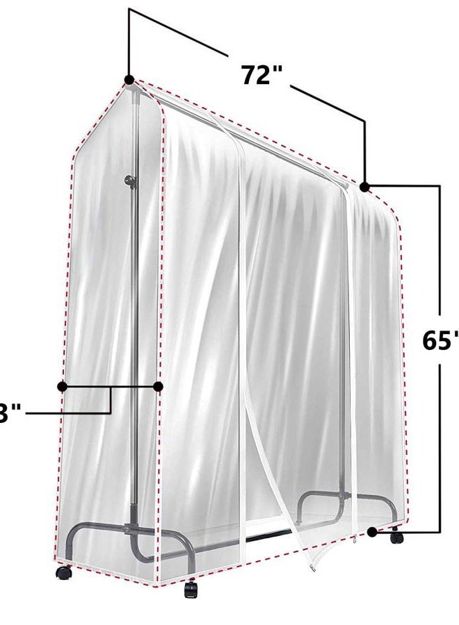 Sorbus Garment Rack Cover - 6 Ft Transparent Clothes Rail Cover, Garment Coat Hanger Protector Clothing Storage for Dresses, Suits, Coats, and more - Image 2