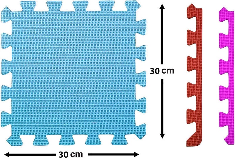xinler Gym Mats Colorful 20 pcs Floor Mats with Edge Pieces, High-Density EVA Foam Anti-Fatigue Mat - Image 5