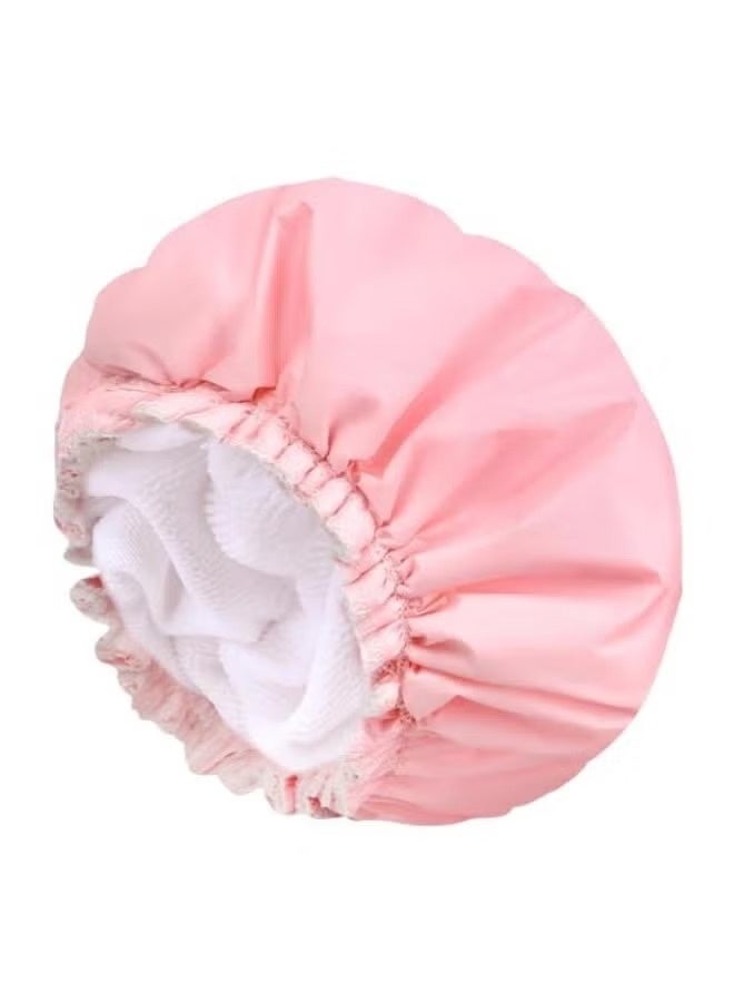 Women's Hair Drying Cap High Elastic Band Double Layers Lightweight Reusable Waterproof Shower Cap Excellent Water Absorption - Image 1