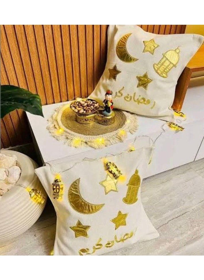 Ramadan set of 2 cushions, size 45*45, and a runner, size 150*45. - pzsku/Z7712C1EA17E062165B5BZ/45/_/1738588257/2d22b343-7b3b-4f2a-b65d-5d7d717d3757