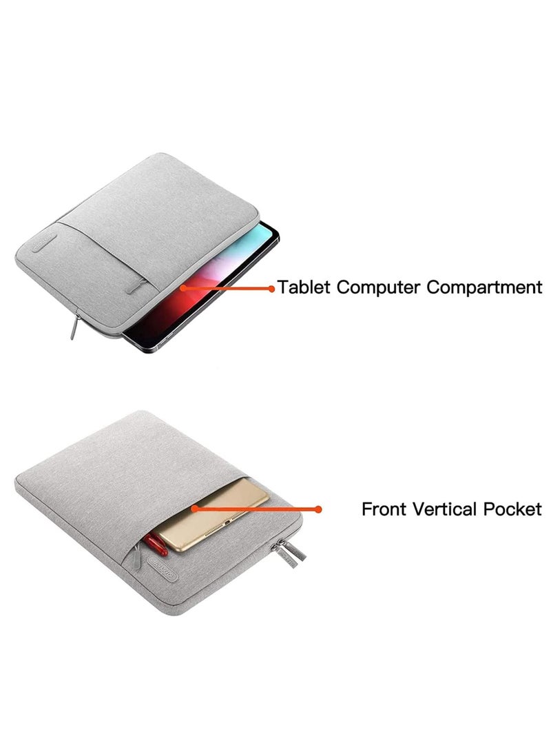 موسيسو حافظة للكمبيوتر اللوحي متوافقة مع Ipad 10Th 10.9 بوصة Air 5Th 10.9 Pro 11 M2 9 8 7 10.2 Air 4 10.9 Air 3 10.5 9.7 بوليستر حقيبة عمودية رمادية - Image 4