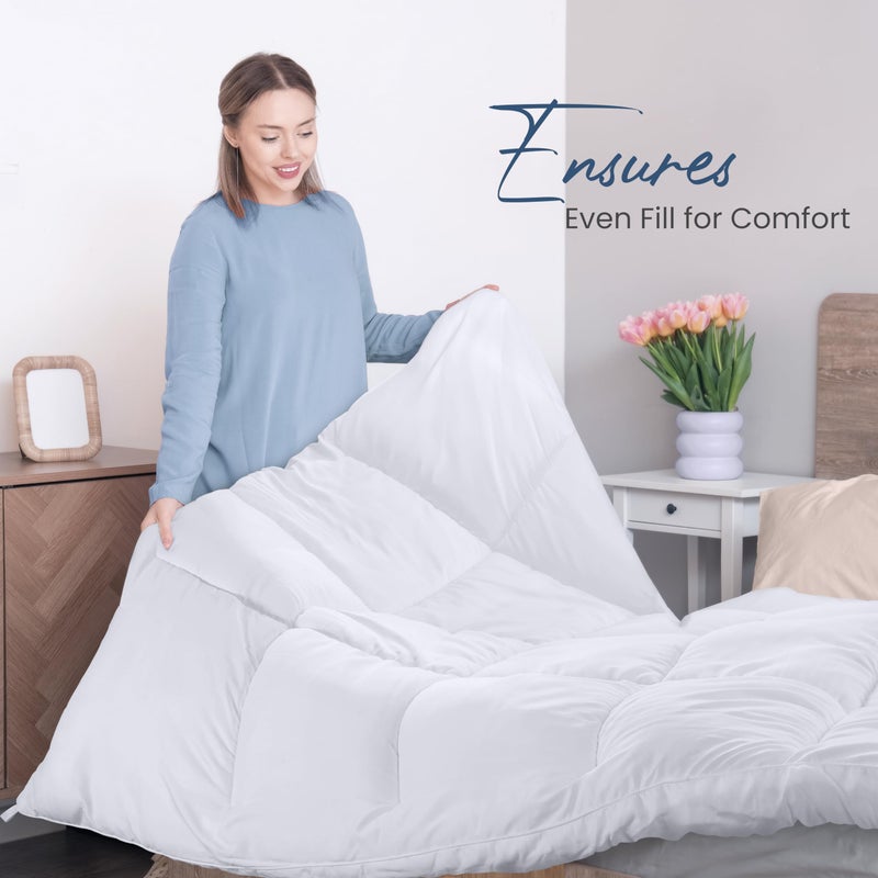 Utopia Bedding Comforters Full Size, All Season Duvet Insert, Down Alternative Box Stitched Bed Comforter with Corner Tabs, Machine Washable (White) - Image 4