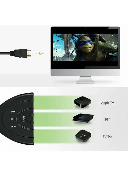 Platoon - 3 Port HDMI Switch 3-way HDMI Selector HDMI Switch HDMI Switch - Image 1