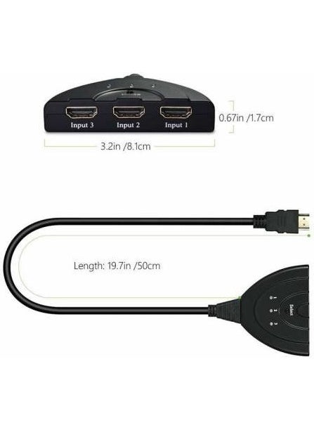 Platoon - 3 Port HDMI Switch 3-way HDMI Selector HDMI Switch HDMI Switch - Image 1