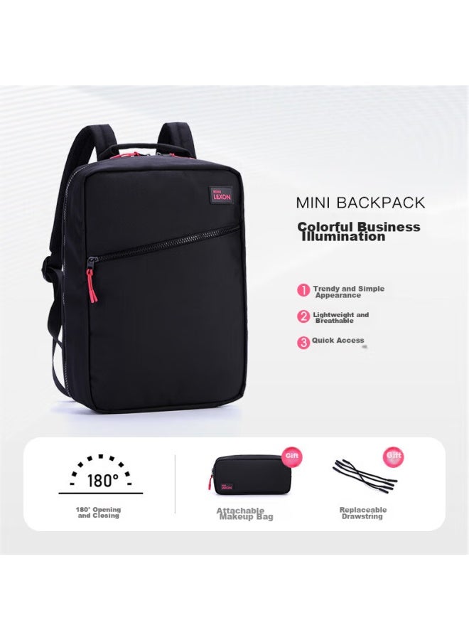 Lexon Women's Backpack, 12/13 Inch Laptop Bag, Casual Lightweight Fashionable School Bag, Travel Toiletry Bag, Black - Image 1