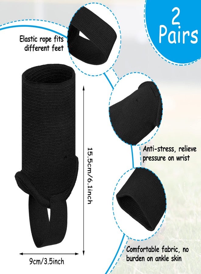 Zhanmai 2 Pairs Soccer Guard Ankle Support Pads Football Ankle Protection Protector Elastic for Running Basketball Supplies(Black) - Image 2