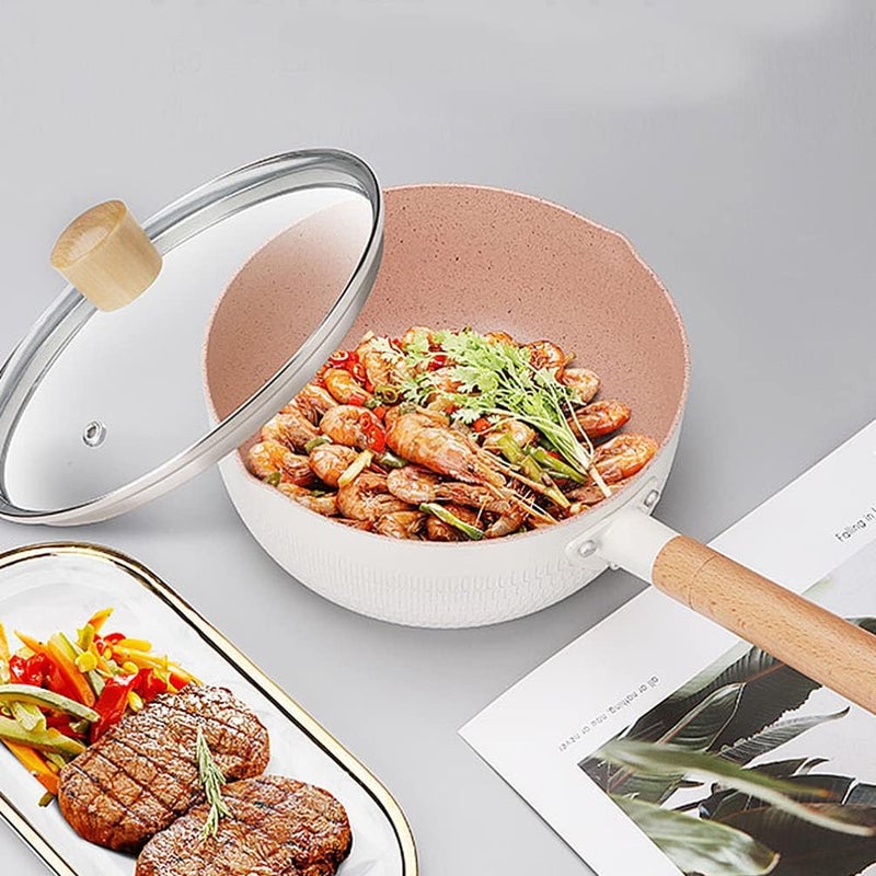 woobles Korean Noodle Pot Milk Pan Ramen Pot Hot Shin Ramyun Pot Saucepan Soup Pan with Handle for Kitchen 2L - Image 5