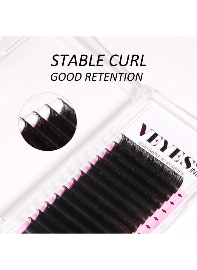 VEYES INC - Cashmere Volume Lash Extensions C Cc D Dd Ld L B J M Curl 0.03-0.20 Thickness 5-25Mm, Super Matte Black Individual Eyelashes Tray, Professional Supplies For Lash Techs (0.05 D 8-16Mm) - Image 1