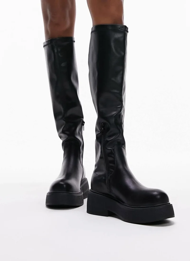 TOPSHOP Mid Heel Knee Boots