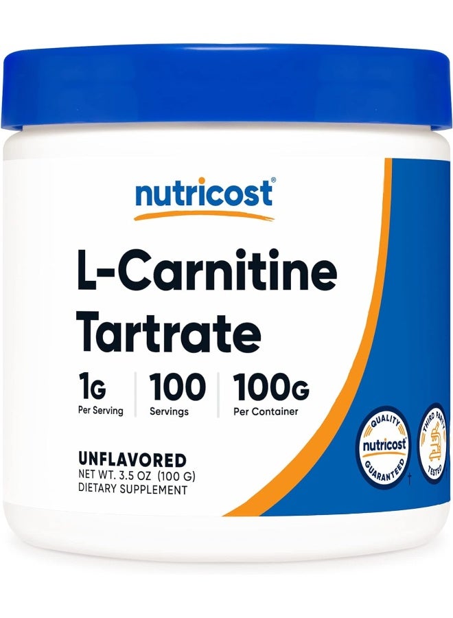Nutricost مسحوق L-Carnitine Tartrate (100 جرام) - 1 جرام لكل حصة; 100 حصة - Image 1