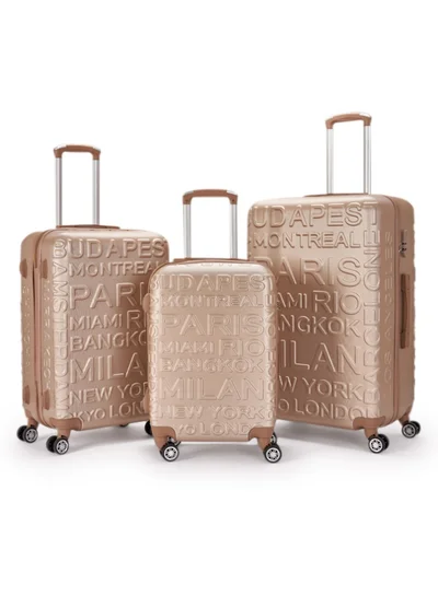 LIMRA Travel bag set consisting of 3 luggage bags gold