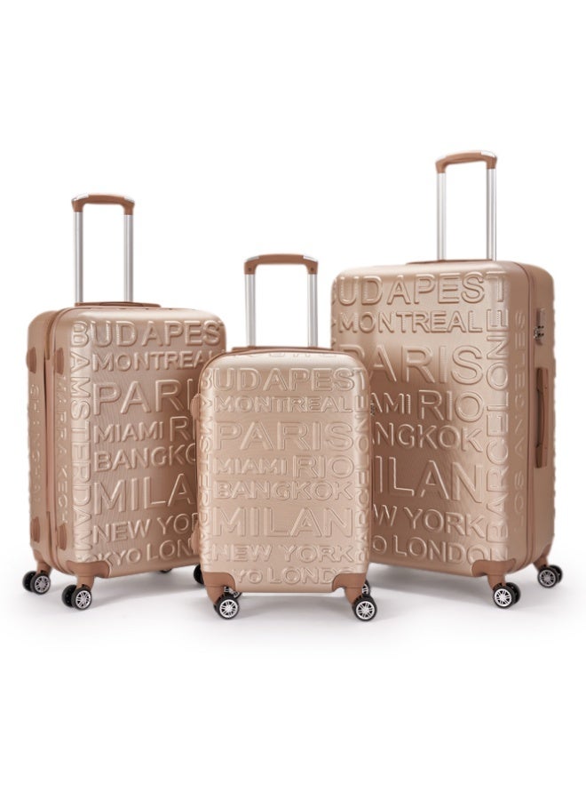 ليمرا طقم شنط سفر مكون من 3 حقائب أمتعة لون ذهبي - Image 1