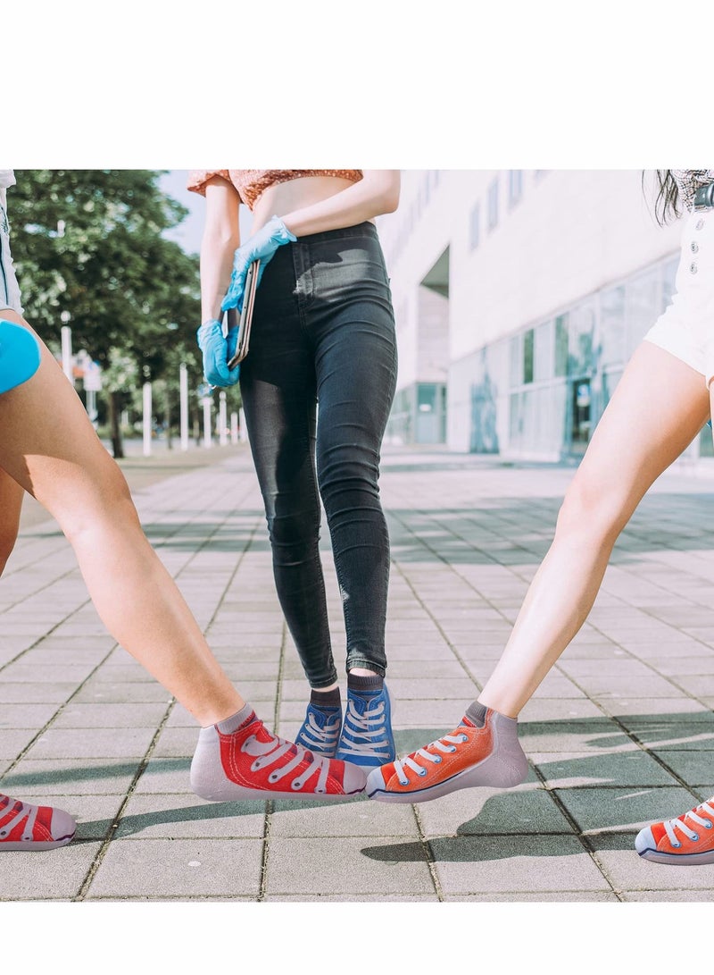 Excefore 5 أزواج من الجوارب النسائية ذات النمط ثلاثي الأبعاد المطبوعة عليها أقدام مطبوعة عليها مريحة للجري منخفضة القطع عند الكاحل - Image 5