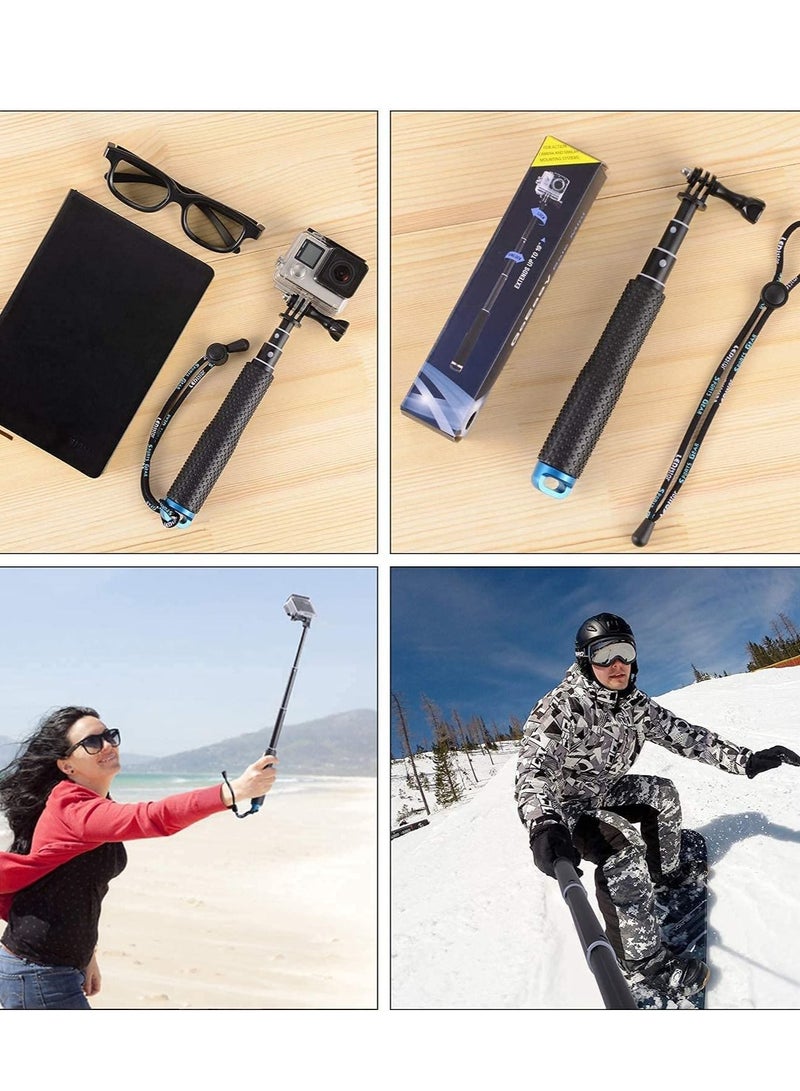 Y&D Selfie Stick, 19" KASTWAVE Waterproof Hand Grip Adjustable Extension Monopod Pole Fit for GoPro Hero (2018) 7 6 5 4 3+3 2 1 Session, AKASO Xiaomi Yi SJCAM SJ4000 SJ5000 SJ6000 More (Blue)  - Image 3