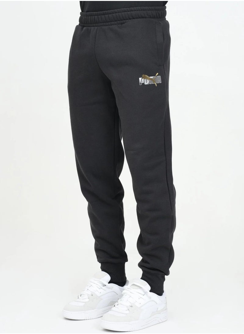 PUMA - Ess+ Logo Lab Sweatpants Fl Cl  Blac - Image 1