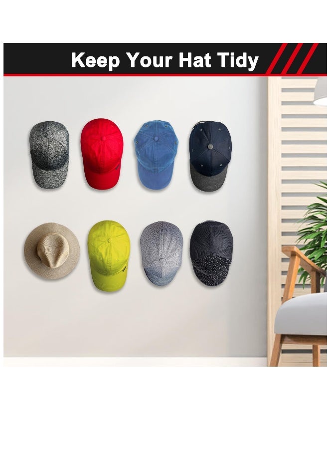 16 Adhesive Hat Hooks for Wall Mounting, Strong No Drill Hat Holders for Caps and Headbands, White Color - Image 3