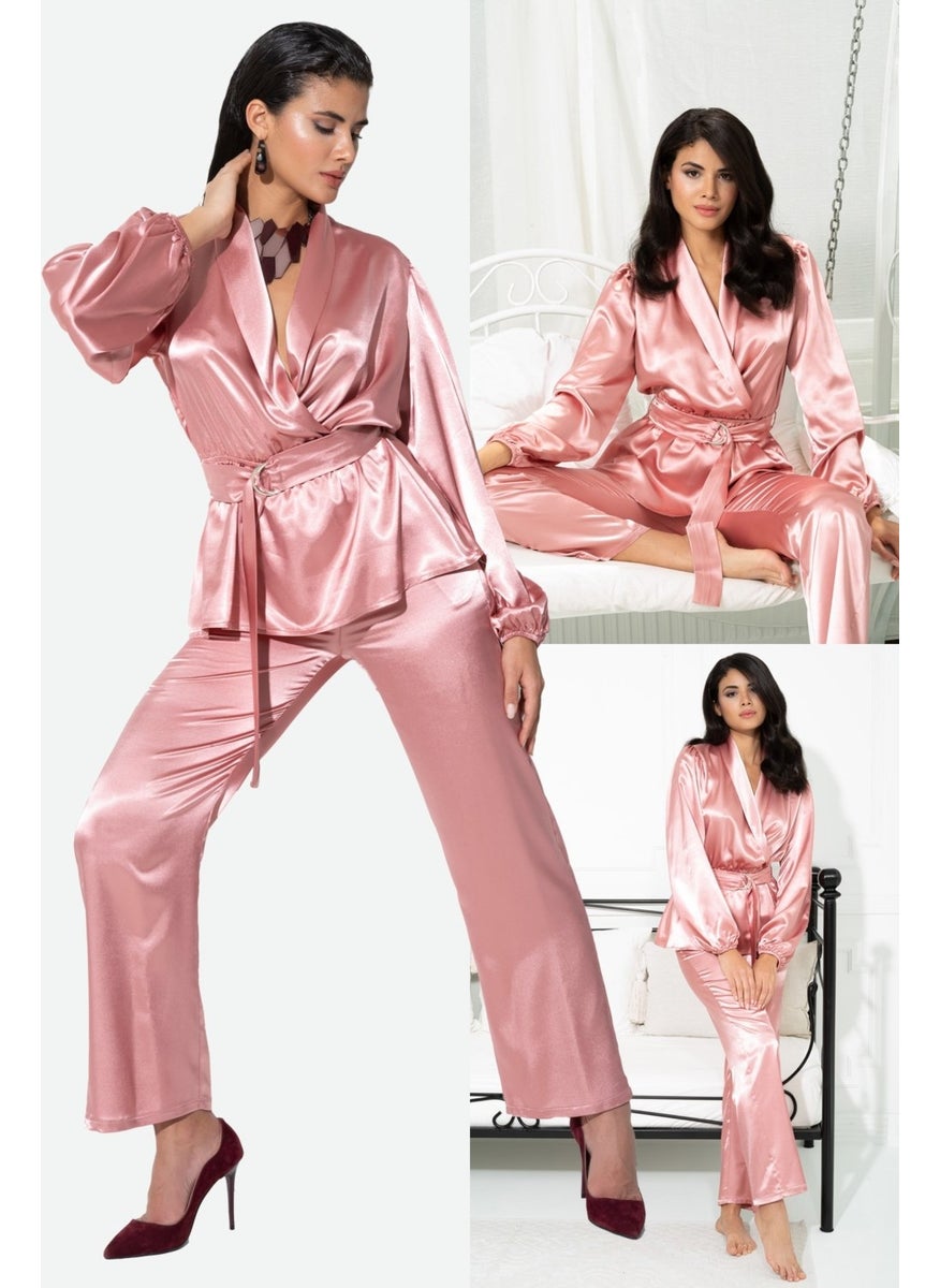for you in&out - 2-Piece Dusty Rose Pajama Set Both Inside and Outside S27390 - Image 1