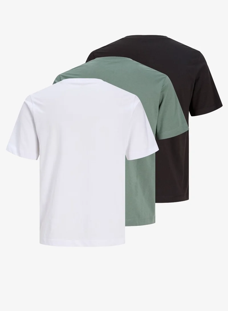 JACK & JONES  3 Pack Logo Crew Neck T-Shirt for Men | Best Price UAE