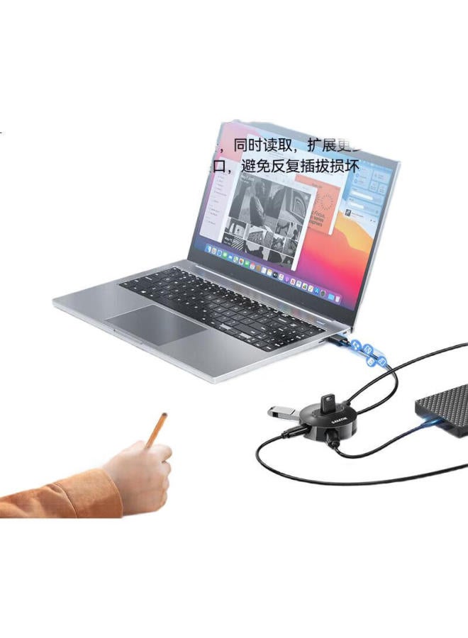 SAMZHE Shanze Usb 2.0 Hub, 4-Port Expansion Dock, Laptop Multi-Port Adapter, Extension Cable Converter, Multiple Ports With Power 0.25 Meters, Hb20-1 - Image 2