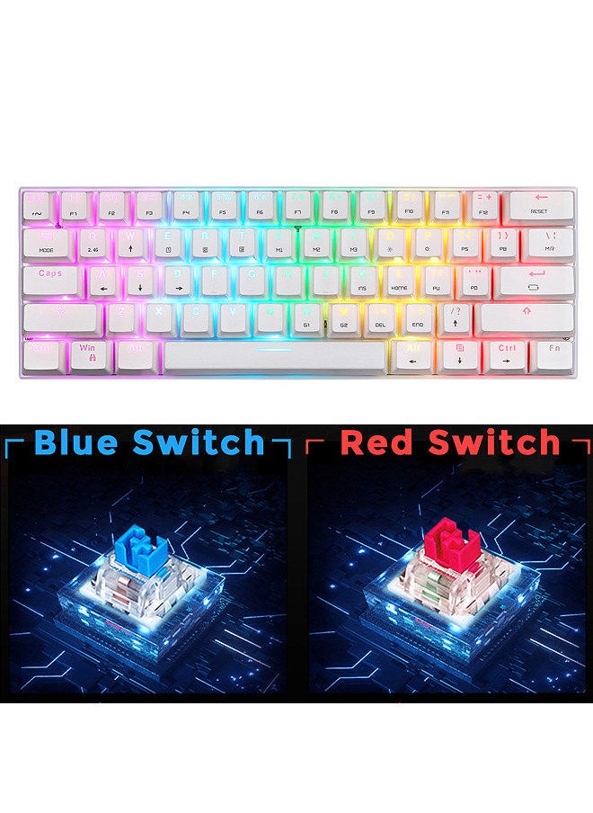 Motospeed SK62 BT  Wireless Gaming Mechanical Keyboard 61 Keys RGB Backlight Red Switch Macro Drive For Laptop PC  - Image 5